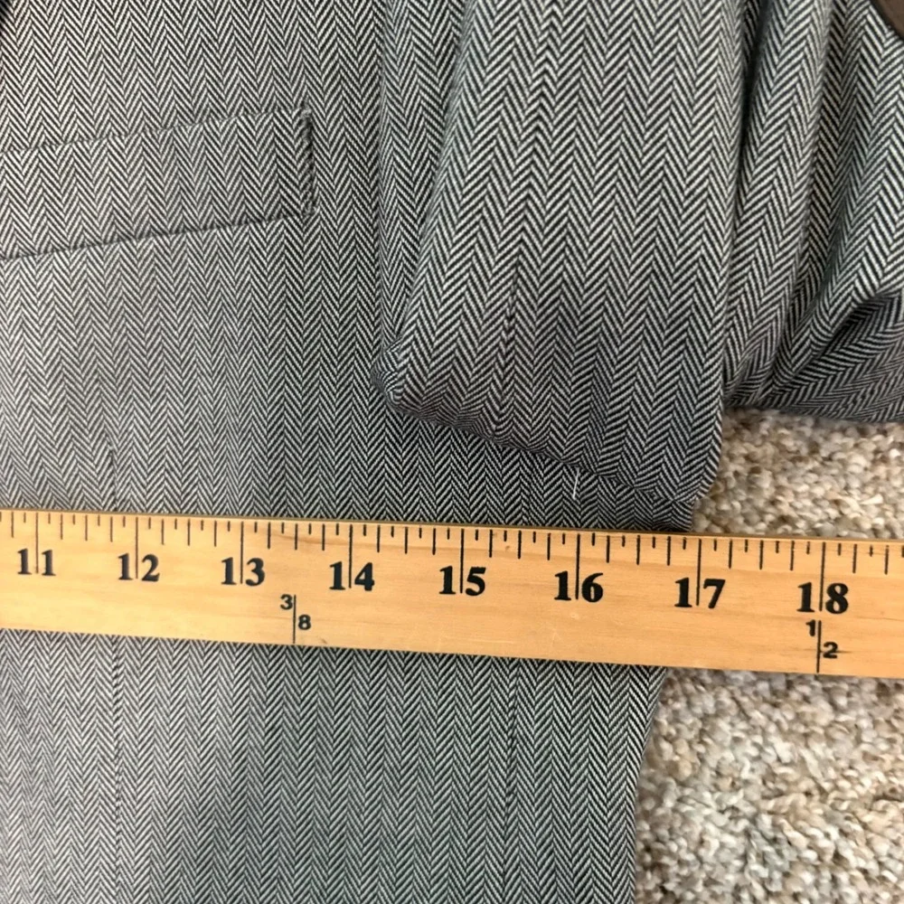 Lauren Ralph Lauren Blazer Boy 14R Gray Herringbone Brown Elbow Patch Sport Coat